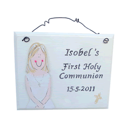 First Holy Communion </br>Rosary Plaque Girl